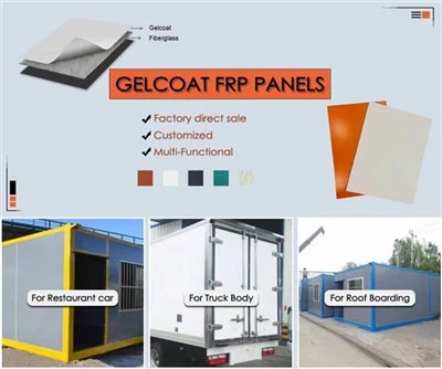 Customizable Durable Gelcoat FRP Panel For Truck Body Restaurant Car Mobile Home Building Roof